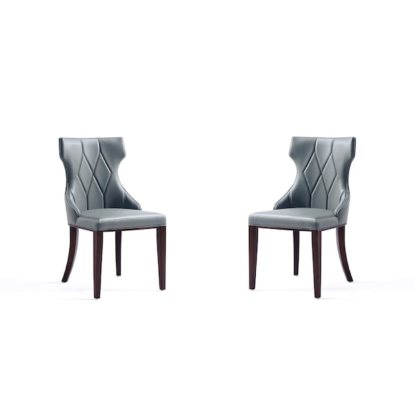 Manhattan Comfort Reine Faux Leather Dining Chair in Pebble Grey- Set of 2 DC007-PE - main